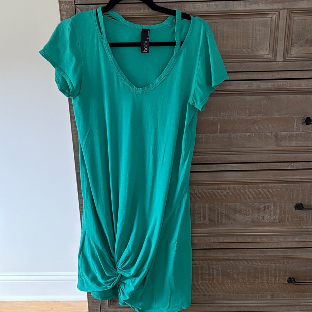 Cotton swim cover up/sundress with knit detail size small